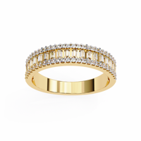Para Gia Igi certificado CVD HPHT laboratorio cultivado creado diamante 14K/18k oro sólido eternidad boda anillo Baguette anillos de diamantes