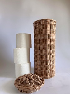 Porte-papier toilette en rotin avec couvercle à motif tissé, boîte de rangement artisanale, écologique, naturelle, décoration intérieure et extérieure, vente en gros du Vietnam - Product Image 5