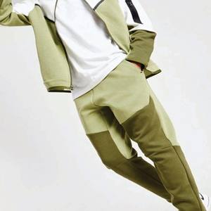 Logo de marque personnalisé 69% coton 31% polyester vert garçons Tech polaire survêtement fermeture éclair complète à capuche Joggers pantalons de survêtement survêtement - Product Image 6