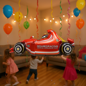 Ballon gonflable de fête en forme de voiture de course 52x110cm pour décoration de fête - Product Image 3