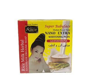 Savon pour le visage <span class=keywords><strong>de</strong></span> madame Ranee pour bébé, <span class=keywords><strong>lait</strong></span> <span class=keywords><strong>de</strong></span> riz Extra blanchissant, extrait d'herbes thaïlandaises, blanchissant et hydratant, provenant <span class=keywords><strong>de</strong></span> thaïlande, 100g - Product Image 1