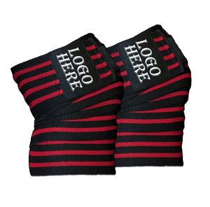 Unisex Custom Logo Cotton Gym Knee Wraps Adjustable Powerlifting Weightlifting Supports for <b>Fitness</b> <b>Safety</b> - Product Image 2