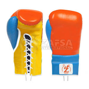 Gants de boxe professionnels personnalisés de haute qualité fabriqués en usine avec un matériau en cuir durable pour les arts martiaux - Product Image 1