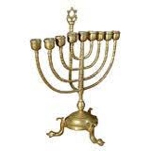 Brass Menorah Candle Holder Traditional Jewish Hanukkah <b>Lamp</b> Decorative Candle Stand Elegant Home Religious Decor - Product Image 1