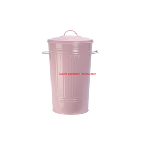 Phong Cách Sang Trọng Bé Màu Hồng Kim Loại Mạ Kẽm Thùng Rác Với Nắp Và Xử Lý Cho Nhà Bếp Văn Phòng Chất Thải Lưu Trữ Trong Giá Thấp Nhất - Product Image 1