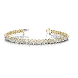 6.50MM Diamant Coupe Ronde Style Unique Emilia En Ligne Prong Set Bracelet De Tennis Pour Les Femmes - Product Image 3