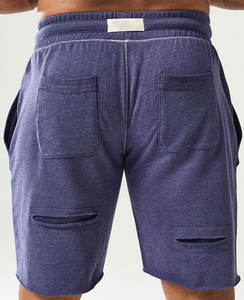 ชุดวิ่งผ้าฝ้าย100% 2ชิ้นสำหรับผู้ชายกางเกงฟิตเนสกางเกงขาสั้นผ้ายืดปักโลโก้ลายตาข่ายตามสั่ง - Product Image 6