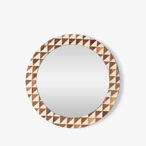 Marco de espejo de pared decorativo de madera de diseño moderno patrón ovalado personalizado para el hogar para uso en el baño - Product Image 2