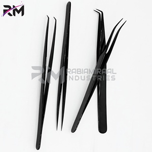 Pinzas de Plasma Negras Shin de RMI, Producto de Venta Caliente, Pinzas Planas de Acero Inoxidable para Extensión de Pestañas - Product Image 5