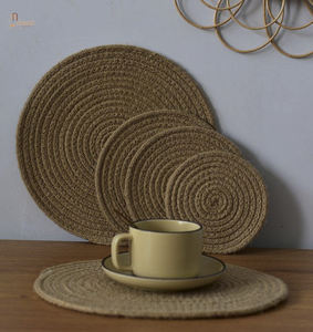 Napperons en corde de chanvre tissé écologique et tapis de café Sous-verres en lin de jute isolant thermique Lin de jute tissé - Product Image 2