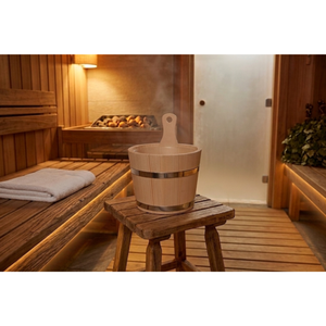 Cubo de Sauna de Madera de Abeto de 20 cm con Asa, Acabado Tradicional sin Pulir, Venta al por Mayor, Logotipo Personalizado - Product Image 2