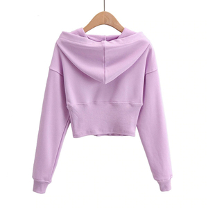 Sweat à capuche imprimé pour femme, couleur unie, 100% coton, sweat-shirt d'entraînement de gymnastique, logo avant, col à capuche d'hiver - Product Image 2