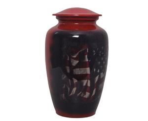 Urna para cenizas humanas Cremación Aluminio Bandera americana roja Recuerdo Urna para adultos Para cenizas humanas para sus seres queridos Urna funeraria - Product Image 3