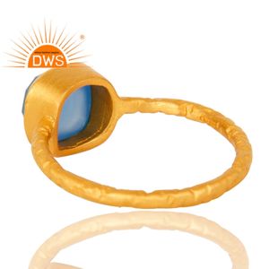 แหวนพลอยคาลซิโดนีธรรมชาติชุบทอง18K สำหรับผู้ผลิตเครื่องประดับชั้นดีเงินสเตอร์ลิง - Product Image 3