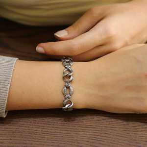 Brazalete de Plata de Ley 925, Chapado en Rodio Negro, Estilo Antiguo, Moderno - Product Image 1