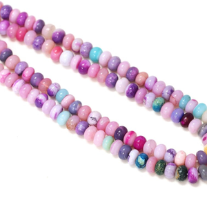 Beautiful Disco shaded opal smooth rondelle shape <b>beads</b>, 7-10mm Multi <b>color</b> shaded Opal gemstone - Product Image 3