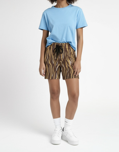 กางเกงขาสั้นเอวยางยืดพิมพ์ลายเสือสีน้ำตาลและเหลืองแฟชั่นเวียดนามเสื้อผ้าคุณภาพสูงฤดูร้อน - Product Image 4