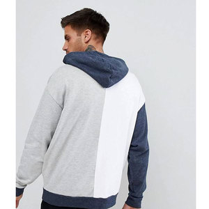 Sweat à capuche épais en coton 100% pour homme, bicolore, à épaules tombantes, personnalisable avec logo OEM, vente en gros - Product Image 2