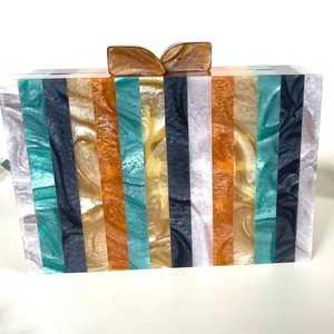 Pochette élégante en acrylique pour femme, imitation perle, luxe, papillon, charme solide, pochette complète, design créatif pour mariage - Product Image 6