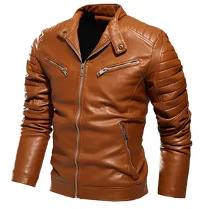 Chaqueta de cuero negro de alta calidad para hombre, chaqueta de cuero para hombre, chaquetas de cuero genuino 2024 para invierno - Product Image 3