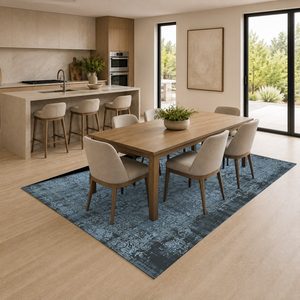 Tapis de salon LXDP-0908 RUGS DEPOT, bleu marine, traditionnel, oriental, imprimé numériquement, lavable en machine, chenille, antidérapant - Product Image 4