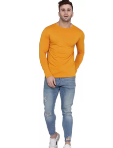 T-shirts décontractés pour hommes en coton de haute qualité, écologiques, infroissables, séchage rapide, respirants, pour l'automne, options grandes tailles, couleur unie - Product Image 4