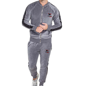 Conjunto Deportivo Unisex de Terciopelo para Fitness, Ropa Deportiva con Franja Lateral y Cremallera Delantera, OEM, Chándales de Invierno para Gimnasio - Product Image 1