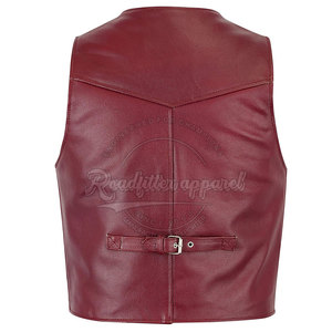 Fashion Custom Made Cow Hide Leather <b>Vest</b> Men <b>Slim</b> Fit Made In Pakistan Leather <b>Vest</b> - Product Image 4