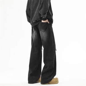 กางเกงยีนส์ผ้ายืดสำหรับผู้ชายออกแบบได้ตามต้องการเสื้อผ้าแนวสตรีทฮิปฮอปสไตล์วินเทจ3D - Product Image 3