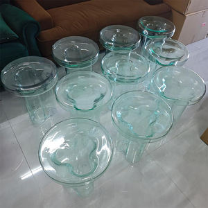 Mesa de centro de cristal Diseño único de pétalos Exquisita mesa auxiliar de cristal moderna de vidrio soplado a mano - Product Image 2