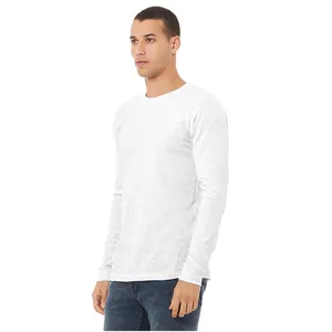 3501男女通用运动衫白色希瑟长长袖t恤三色运动衫白色t恤低最小起订量低价150 gsm