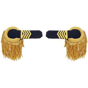 High Quality <b>Red</b> <b>Silk</b> Shoulder Epaulettes Fringe Marching Band Epaulette With Button Hole - Product Image 3