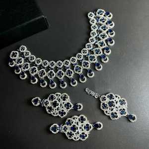 Alta calidad multicolor Kundan plata oxidada collar pendientes conjunto Nueva joyería de moda para mujeres India Pakistán para bodas - Product Image 4