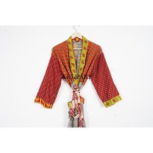 Kimono en soie pour femme, élégant et léger, style bohème chic, robe longue à imprimé floral, douce, pour spa, stations balnéaires, vêtements de détente - Product Image 2