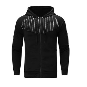 Conjunto de chándales de forro polar de algodón estampado para hombre, transpirable, ajustado, para correr, ropa de gimnasio, estilo deportivo de invierno, Top y pantalones inferiores - Product Image 3