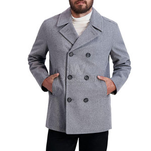 Dernier style de coton et de laine en gros à bas prix pour hommes, caban de couleur unie, caban de service OEM pour hommes - Product Image 1