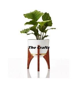 Extremely Good Design <b>Planters</b> Set Of 2 <b>Wooden</b> And Iron <b>Planters</b> With Stand For <b>Garden</b> Decor Accessories - Product Image 5