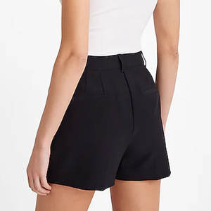 Pantalones cortos Vintage de diseño único de cintura súper alta para mujer, pantalones cortos elegantes de pierna ancha de cintura alta de Color sólido para mujer 2024 - Product Image 3