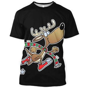 T-shirts de tir de Noël légers et personnalisés pour hommes T-shirt uni de Noël tricoté imprimé de grande taille pour hommes - Product Image 3
