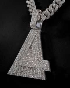 Lujo Unisex Hip Hop colgante totalmente helado Moissanite diamante personalizable joyería encanto 925 plata esterlina - Product Image 2