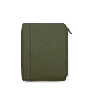 <b>Green</b> Stylish Conference Folder Travel Organizer for Men and Woman with Interior Pockets, <b>Pen</b> Loop, Zipper Closure - Product Image 4