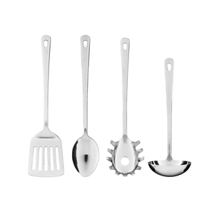 Cuchara de acero inoxidable con espejo Utensilios de cocina Cuchara Proveedor a granel 4 piezas Utensilios de cocina Cucharas Cucharones - Product Image 1