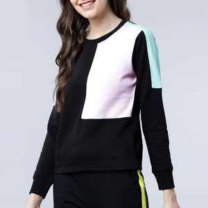 Sweat-shirt en polaire tricoté léger pour femme, col rond brodé avec logo sur le devant, coupe décontractée, vêtements d'hiver, tenues décontractées - Product Image 3