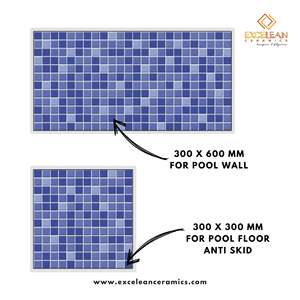 Azulejos de cristal degradado azul claro y oscuro de 30x30 cm, azulejos antideslizantes resistentes al agua para piscina, mosaico de cerámica para interiores y exteriores - Product Image 6