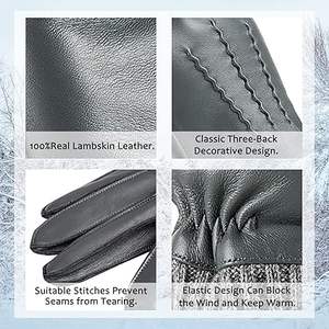 Nouvelle mode gants en cuir véritable femmes gants avec 100% Original printemps été cuir habillage gants - Product Image 4