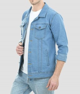 Alta calidad de encargo del OEM de manga completa Casual Wear hombres sólido chaqueta de mezclilla al por mayor y personalizar - Product Image 3