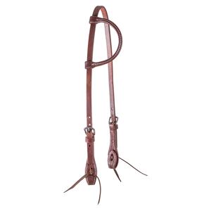 Hermann Roble engrasado Estilo occidental Caballo Headstall Mejilla corta enrollada Diseño de una oreja - Product Image 4