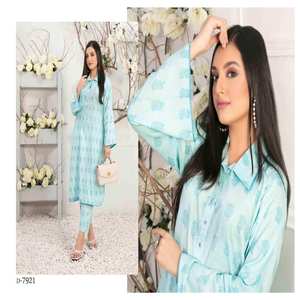 Costumes décontractés 2 pièces de haute qualité Top vente lin imprimé numérique Salwar Kameez Tawakkal marque robe asiatique - Product Image 6