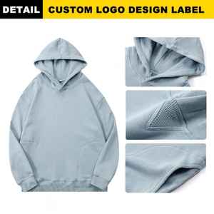 เสื้อฮู้ดและเสื้อสเวตเชิ้ตของผู้ชายแบบสั่งทำพร้อมโลโก้ปักฟรีผ้าฟลีซสำหรับฤดูหนาวพิมพ์ลาย3D เรียบย้อมสี - Product Image 4