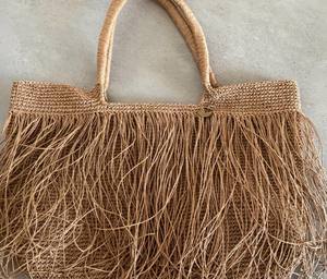 Bolso Tote de Rafia Tejida a Crochet, Bolso de Hombro Tejido con Flecos de Paja para la Playa - Product Image 4